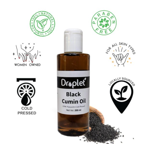 Kalonji Oil Benefit pure black seed cumin oil by droplet care